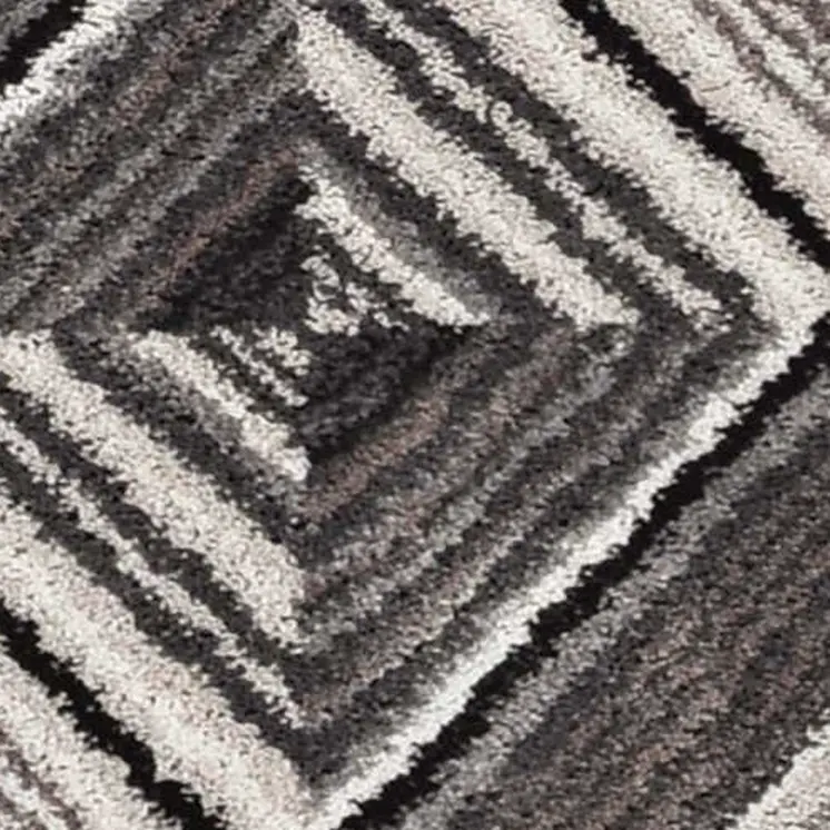 8' Gray Geometric Runner Rug