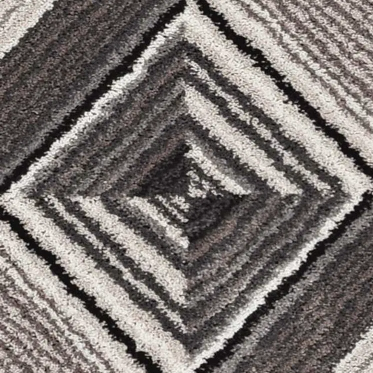 8' Gray Geometric Runner Rug