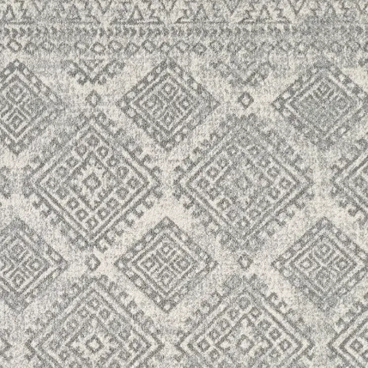 7' X 12' Gray and Ivory Geometric Area Rug