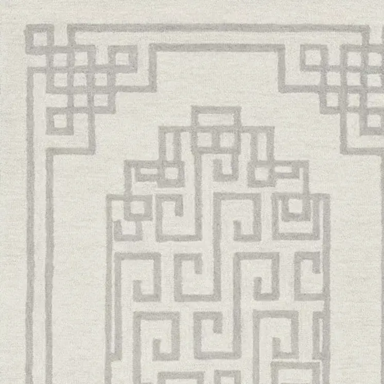 9' X 12' Ivory And Gray Wool Geometric Hand Tufted Area Rug