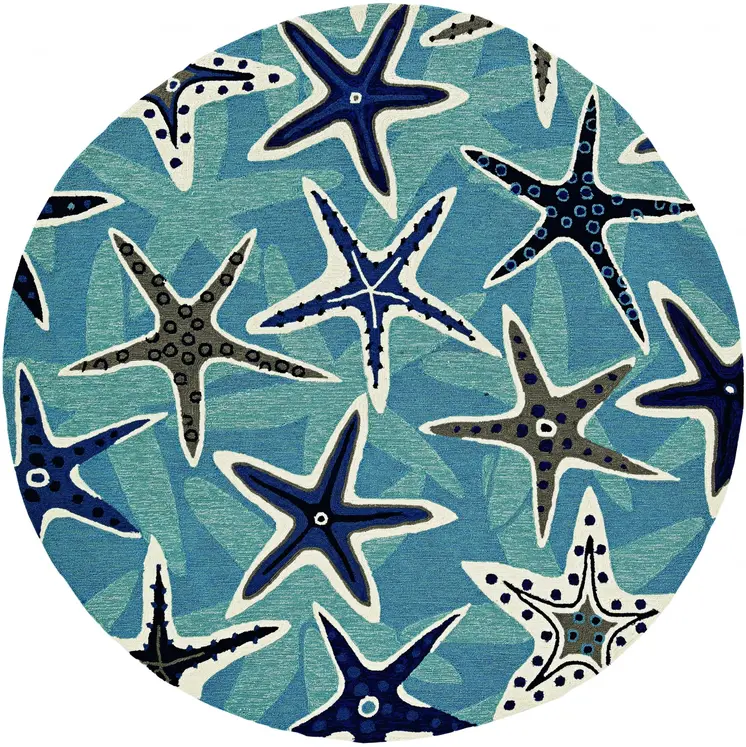 8' X 10' Blue Hand Tufted Area Rug