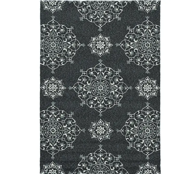 3' X 5' Charcoal Medallion Hand Tufted Area Rug
