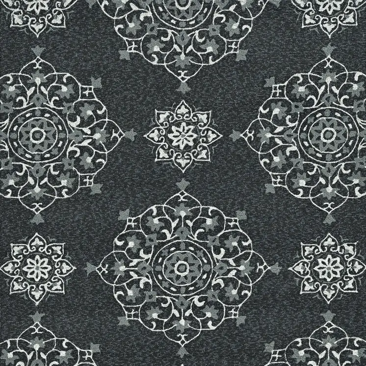 3' X 5' Charcoal Medallion Hand Tufted Area Rug