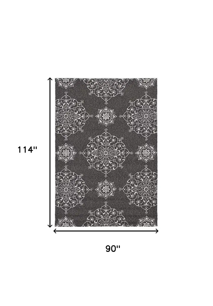 8' X 10' Charcoal Hand Tufted Area Rug