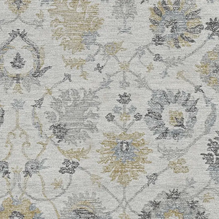 9' X 13' Ivory Wool Floral Hand Tufted Area Rug