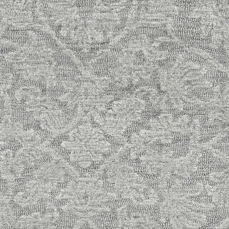 9' X 13' Grey Hand Tufted Space Dyed Floral Ogee Indoor Area Rug