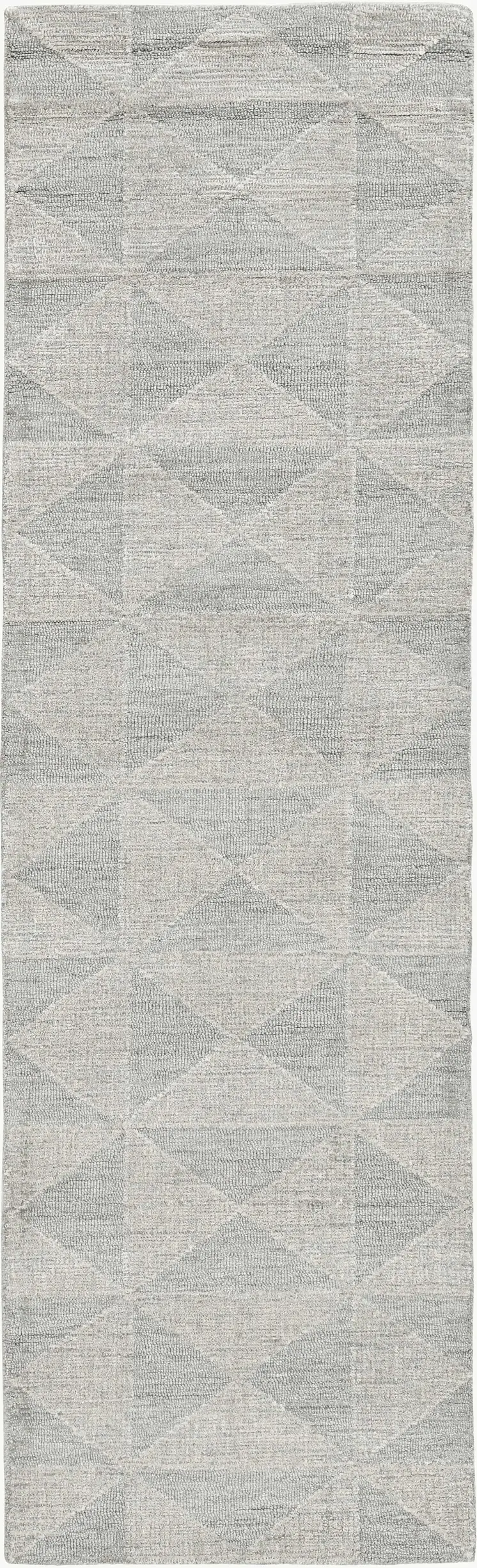 8' Ivory Wool Handmade Runner Rug