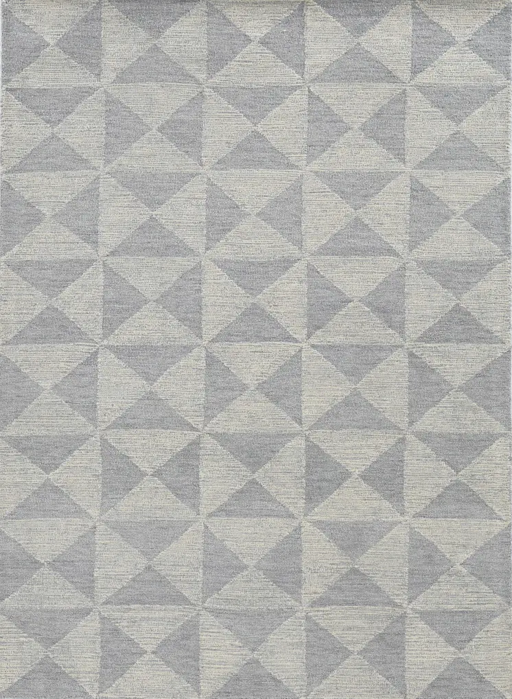 5' X 7' Ivory And Gray Wool Geometric Hand Tufted Area Rug