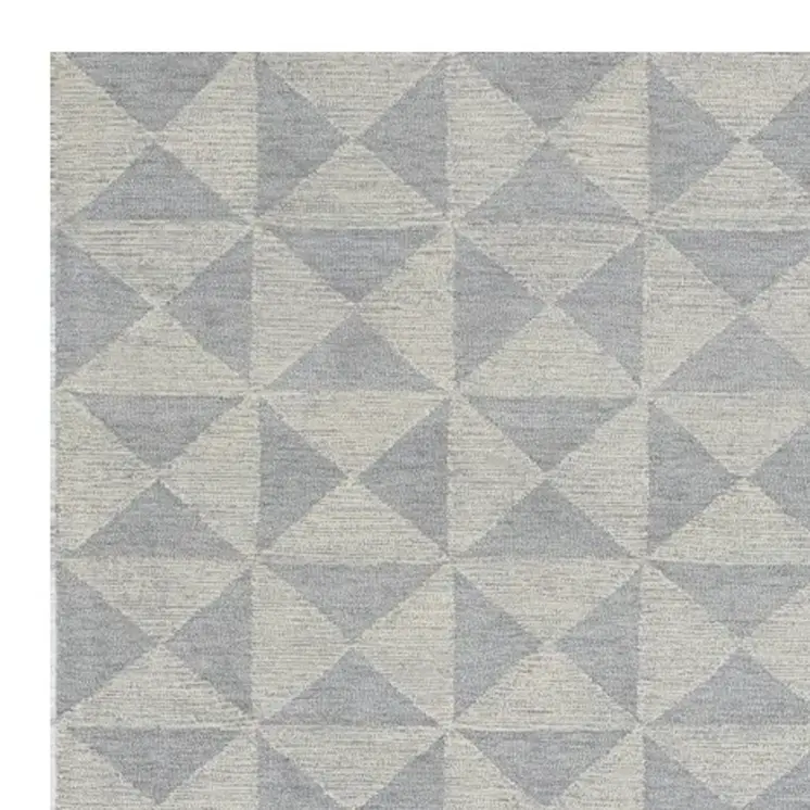 8' X 11' Gray and Light Gray Wool Geometric Hand Tufted Area Rug