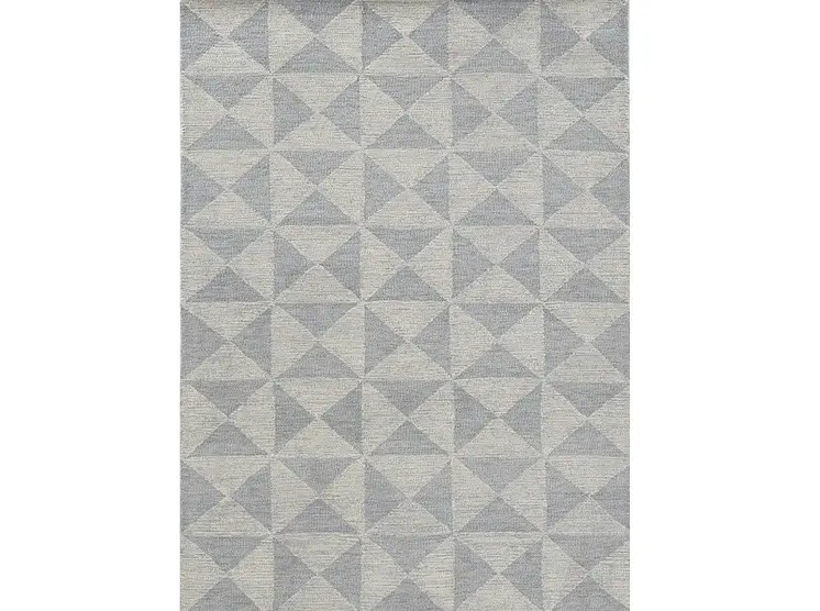 9' X 13' Ivory Hand Tufted Space Dyed Geometric Indoor Area Rug