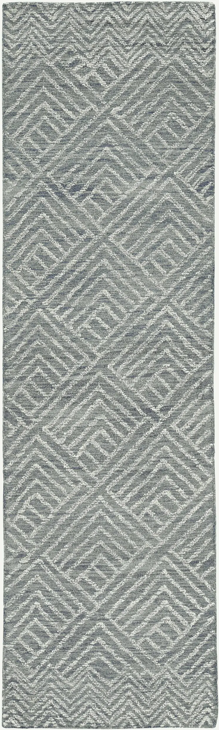 8' X 11' Gray Wool Geometric Hand Tufted Area Rug