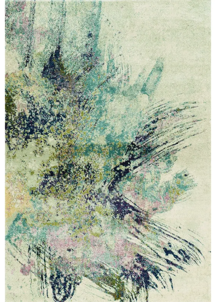 3' X 5' Ivory Abstract Area Rug