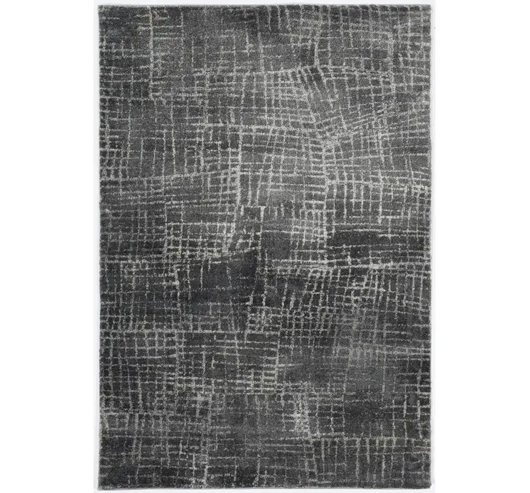 2' X 7' Grey Abstract Lines Runner Rug