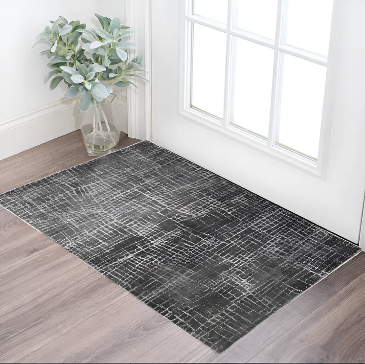 3' X 5' Gray Abstract Area Rug