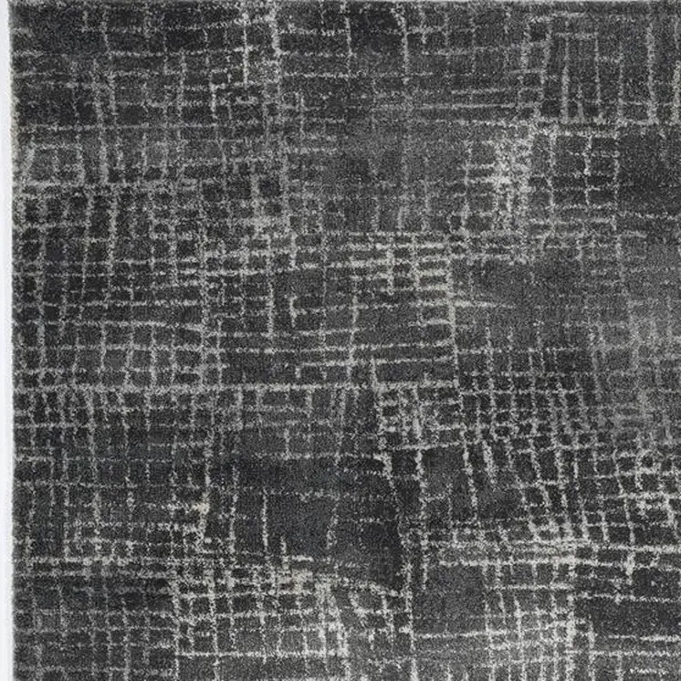 5' X 8' Gray And Dark Gray Abstract Distressed Area Rug
