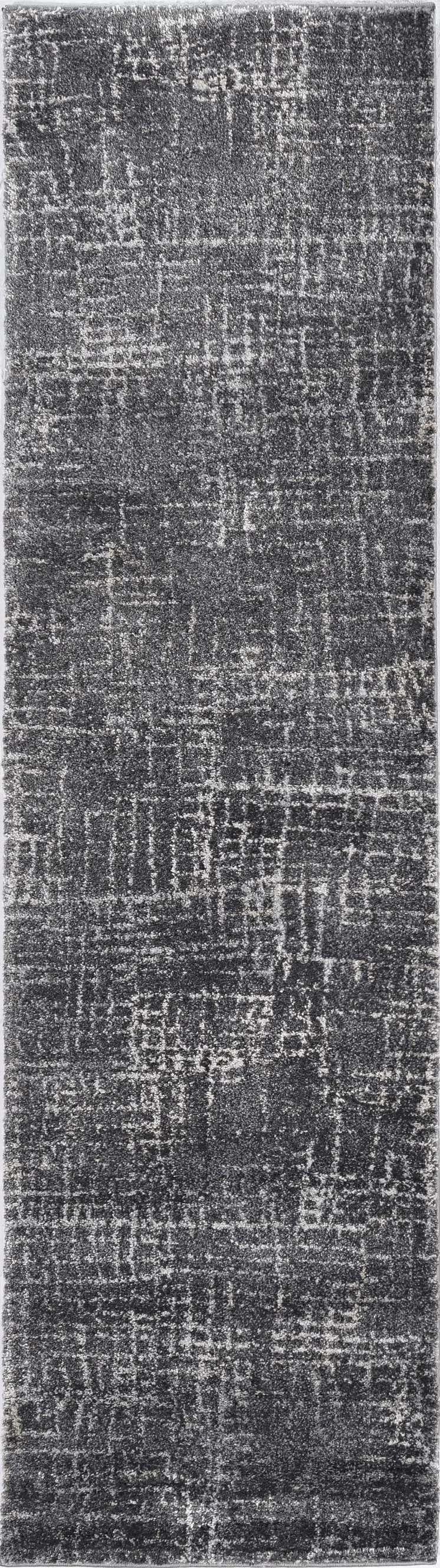 8' X 10' Gray And Dark Gray Abstract Distressed Area Rug