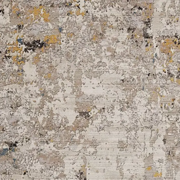 5' X 7' Gray Black And Gold Abstract Hand Loomed Distressed Area Rug