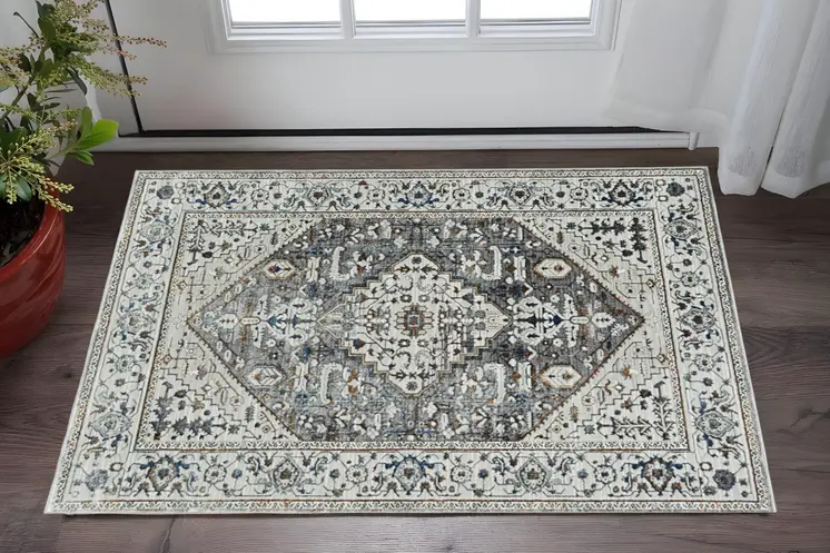 3' X 5' Grey Parisian Area Rug