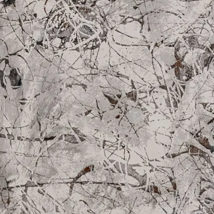 6' X 9' Ivory Gray and Brown Abstract Area Rug