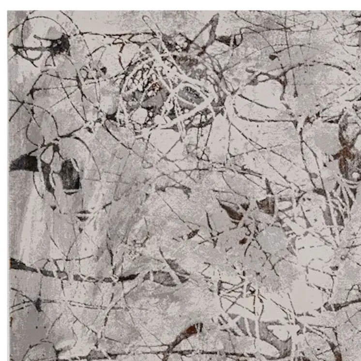 8' X 11' Ivory Gray and Brown Abstract Area Rug