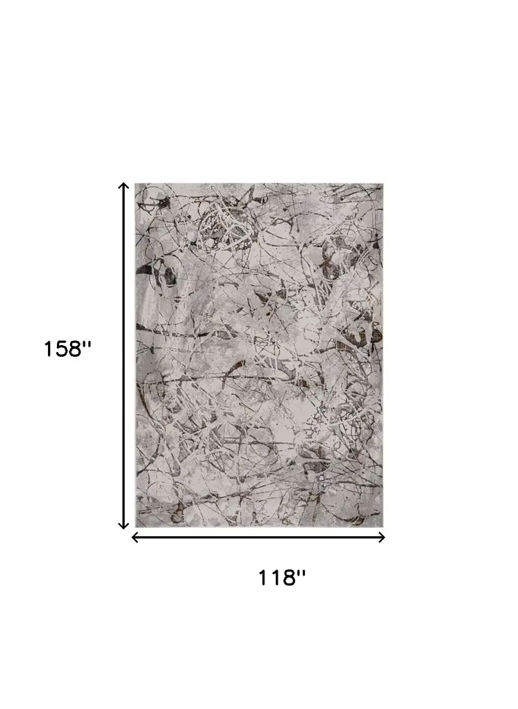 10' X 13' Gray and Ivory Area Rug