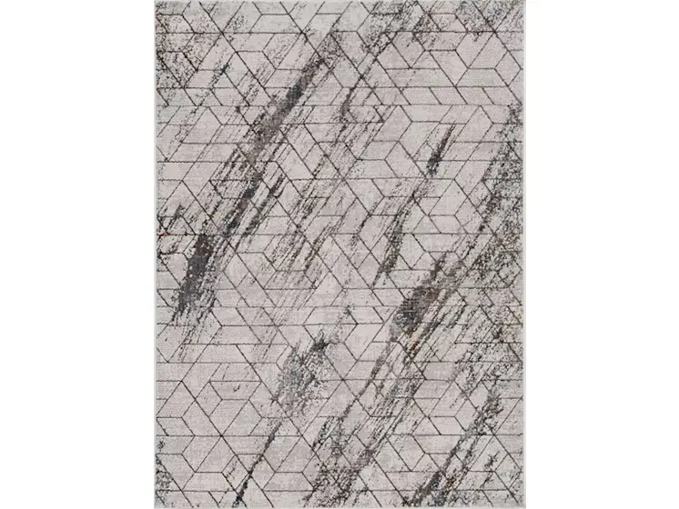 3' X 5' Ivory Geometric Pattern Area Rug