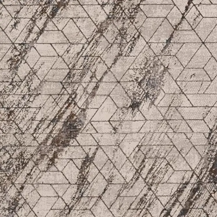 5' X 8' Ivory And Gray Abstract Area Rug