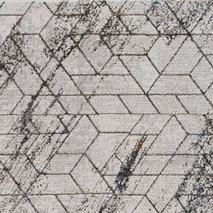 8' X 11' Ivory And Brown Geometric Area Rug