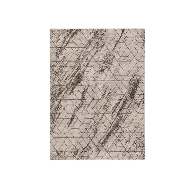 8' X 11' Ivory And Brown Geometric Area Rug