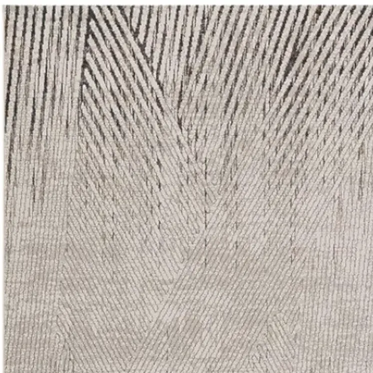 3' X 5' Ivory Or Grey Geometric Lines Area Rug
