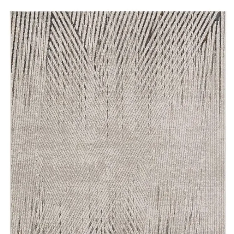 3' X 5' Ivory Or Grey Geometric Lines Area Rug