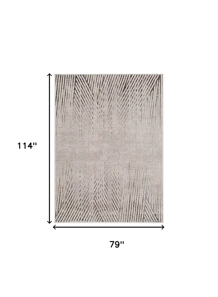 6' X 9' Gray and Ivory Area Rug