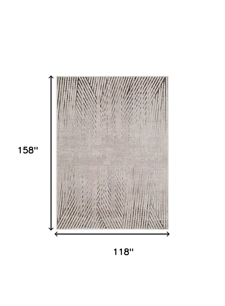 10' X 13' Ivory And Gray Geometric Area Rug