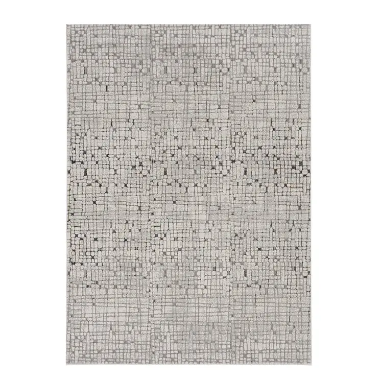 7' X 10' Gray And Black Abstract Area Rug