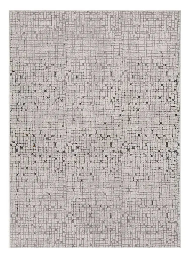 8' X 11' Charcoal and Ivory Abstract Area Rug