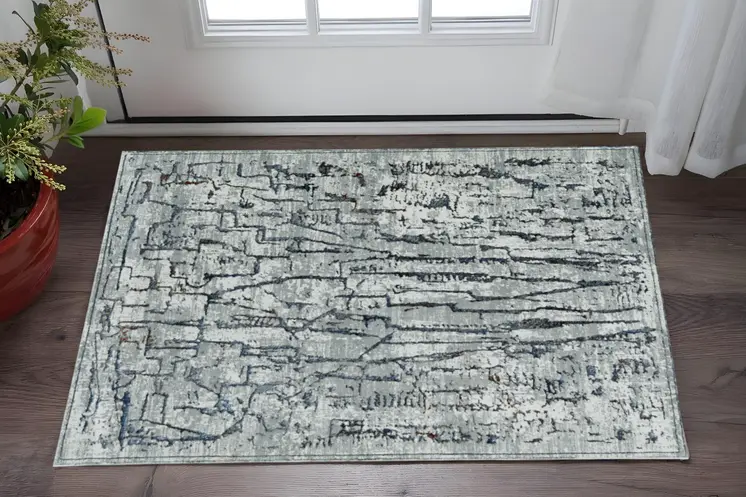 3' X 5' Grey Abstract Lines Area Rug