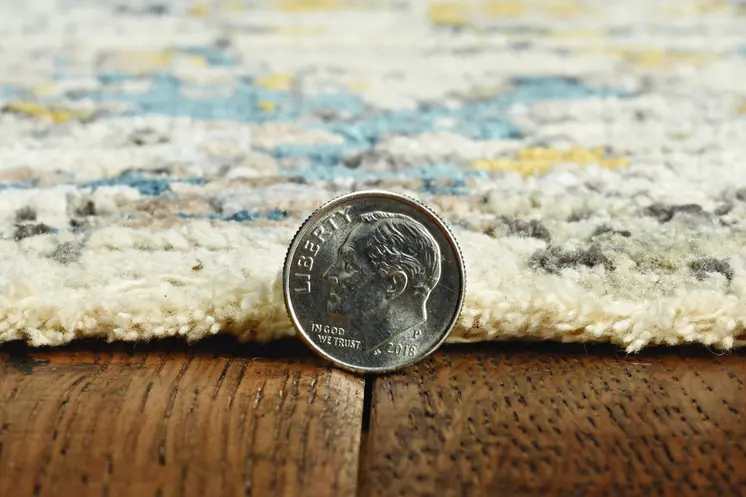5' X 8' Silver Black And Orange Abstract Distressed Area Rug