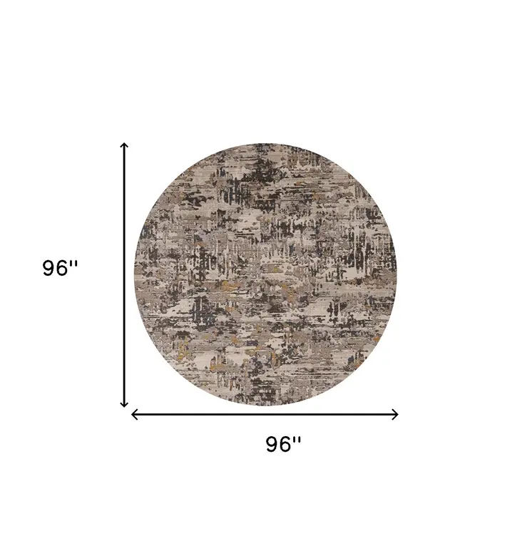 8' Gray Round Area Rug