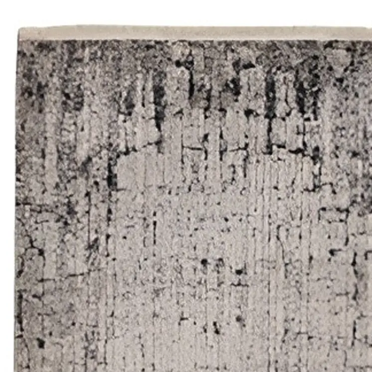 8' Ivory And Gray Abstract Distressed Runner Rug