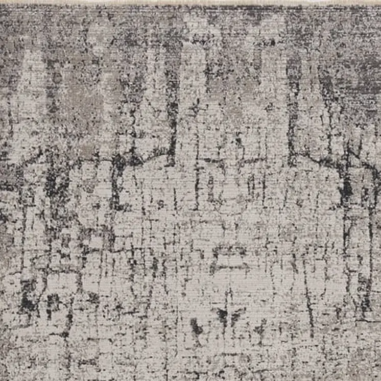 4' X 6' Ivory And Gray Abstract Distressed Area Rug