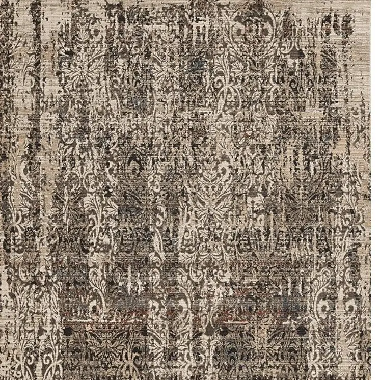 4' X 6' Gray And Tan Abstract Distressed Area Rug