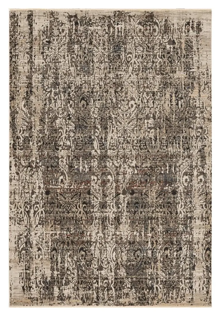 4' X 6' Gray And Tan Abstract Distressed Area Rug