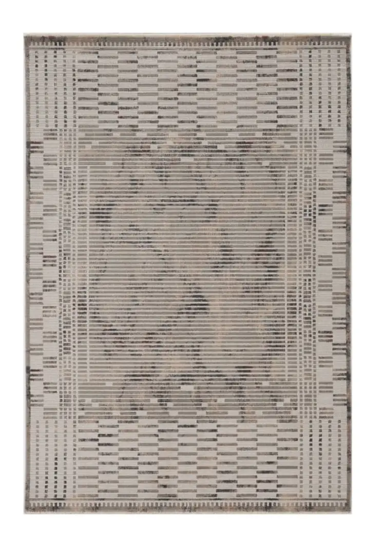 4' X 6' Beige And Ivory Abstract Area Rug