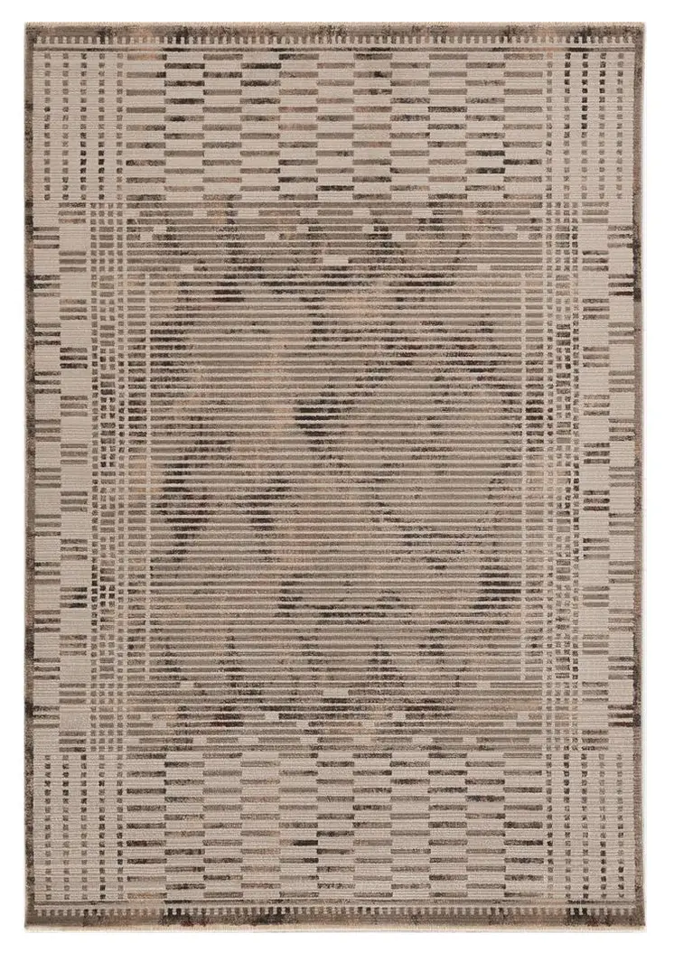 8' X 11' Taupe And Tan Abstract Area Rug