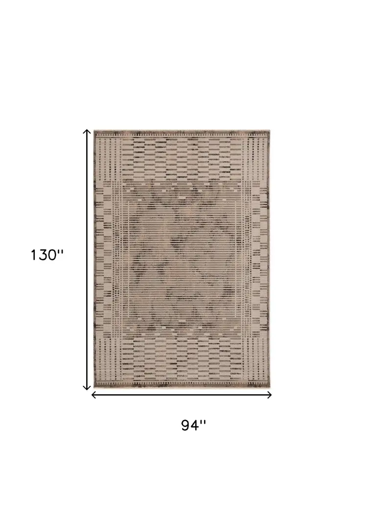 8' X 11' Taupe And Tan Abstract Area Rug
