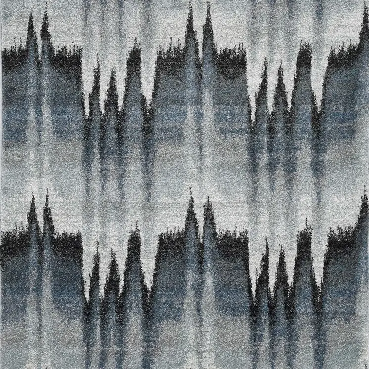 3' X 5' Blue Ivory Machine Woven Abstract Pulse Area Rug