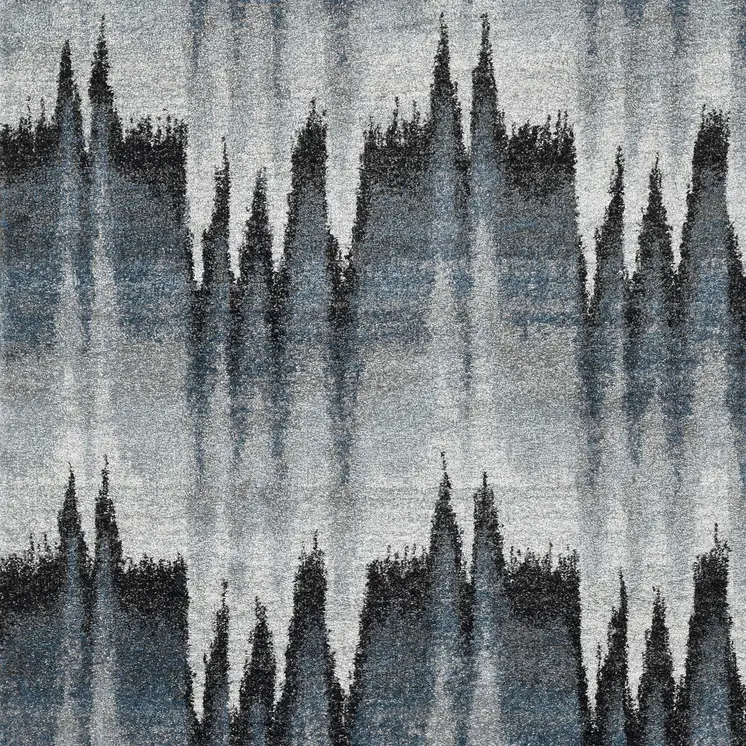 5' X 8' Blue And Ivory Geometric Area Rug