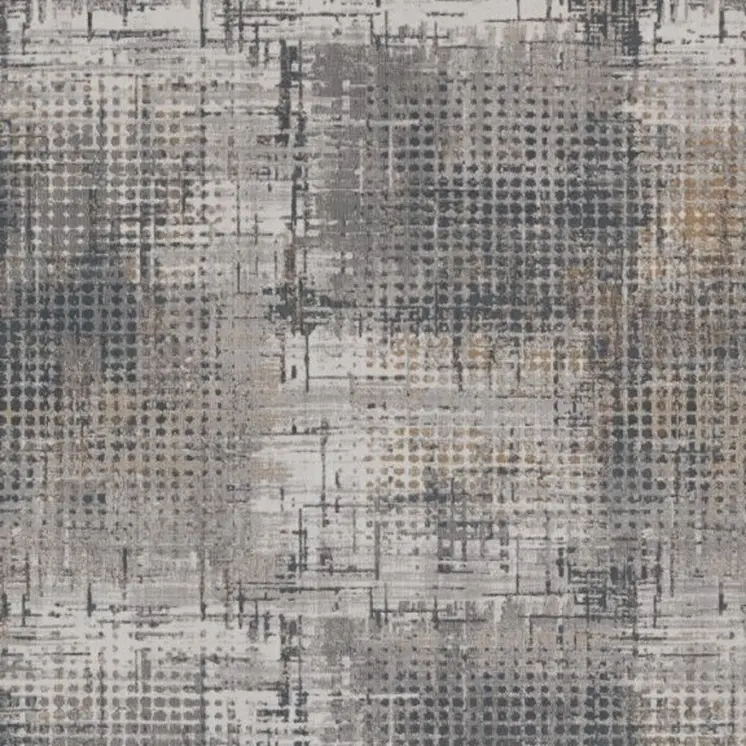 7' X 10' Ivory Navy and Gray Abstract Area Rug