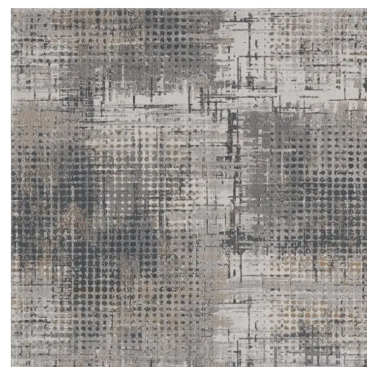 8' X 11' Ivory Navy and Gray Abstract Area Rug