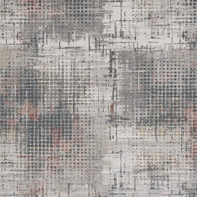 10' X 13' Ivory Navy and Gray Abstract Area Rug
